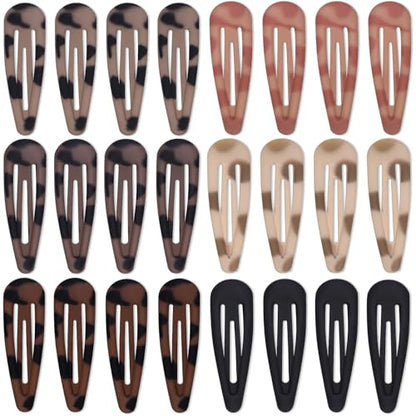 Teenitor Hair Barrettes Matte Snap Hair Clips, 24Pcs Hair Barrettes For Women Girls, 2 Inch 6 Colors