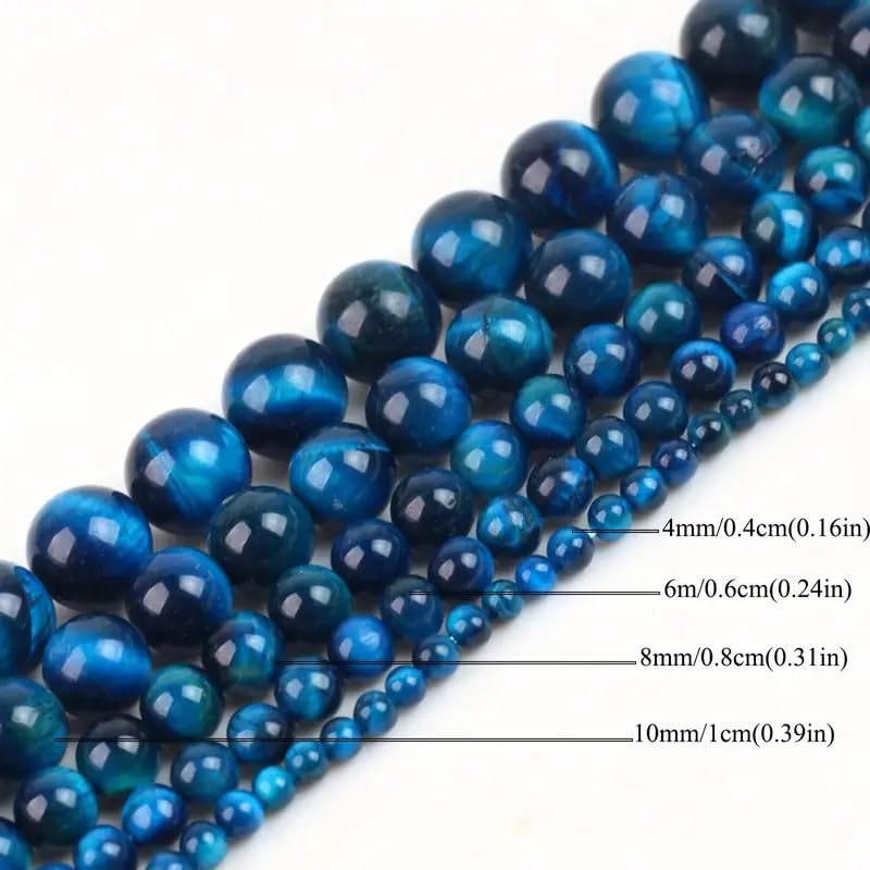 Zenkeeper About 180 Pcs Lake Blue Tiger Eyes Beads for Jewelry Making 4 MM Lake Blue Tiger Eyes Gemstones Loose Stone Beads - color: Lake Blue Tiger Eyes, size: 4MM, about 180pcs