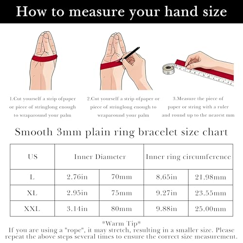 Linkidea Plus Size Bangle Bracelets Set for Women, Set of 6 Stainless Steel Extra Large Round Silver Bangles Fashion Accessories, 9.8 Inches (XXL)