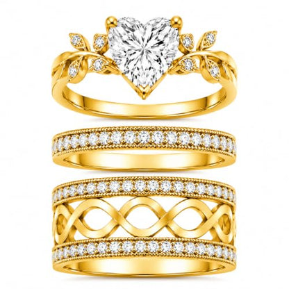 3Piece Moissanite Ring Set for Couples 925 10K 14K 18K Moissanite Wedding Ring - style: Ring 5
