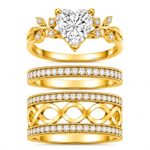 3Piece Moissanite Ring Set for Couples 925 10K 14K 18K Moissanite Wedding Ring - style: Ring 5