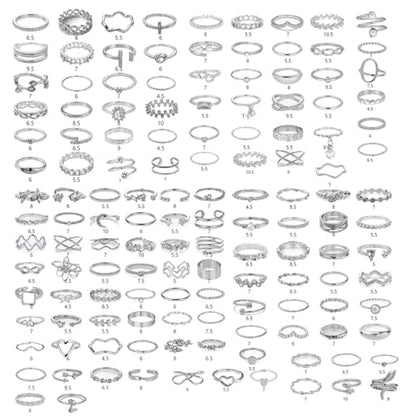 42-Piece Gold Tone Stackable Ring Set for Women, Boho Minimalist Stacking Rings with Crystal & Heart Accents, Adjustable Open Band Jewelry for Daily Wear - style: ZH00102