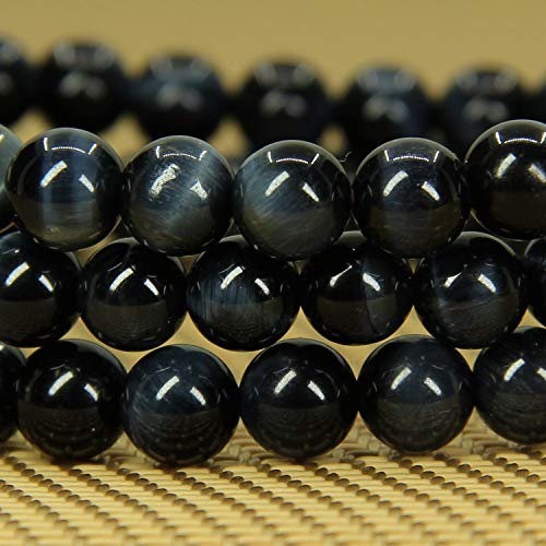 Angelstones Gemstones 6mm Round Beads Healing Crystal Bracelet for women | Natural Gemstone, Handmade Gifts for Women, Healing Crystal Round Beaded Stretch Bracelets, Unisex Jewelry for Women and Men - color: Blue Tiger Eye