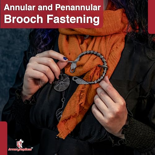 Armory Replicas™ Hand-Forged Viking & Celtic Cloak Pin Brooch – Medieval Fibula for Costumes, Reenactments, Cosplay & Historical Dress Accessories - style: Design 3