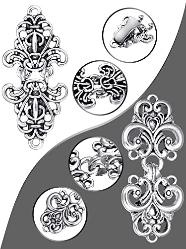 Syhood 5 Pieces Shawl Clips Cloak Clasp Cardigan Sweater Clips Vintage Collar Retro Cloak Brooches and Silver Shawl Pins - style: Novel Style