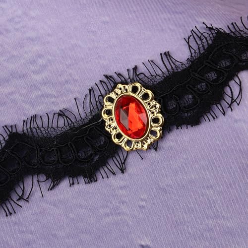 MILAKOO Lace Tattoo Choker for Women Elegant Goth & Elegant Necklace Collarbone Pearl Pendant Collar - color: Black C