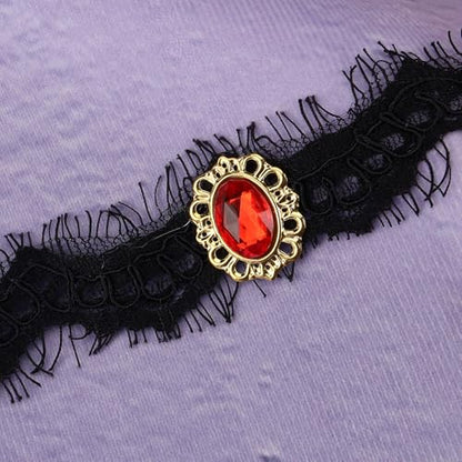 MILAKOO Lace Tattoo Choker for Women Elegant Goth & Elegant Necklace Collarbone Pearl Pendant Collar - color: Black C