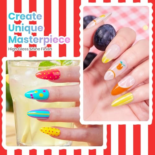 Beetles Neon Gel Nail Polish, Sunstripe, 6 Colors Gel Nail Polish Set | Summer Voyage Collection, Color-Matched Bottle Design, Soak Off UV LED, Long-Lasting Nails Art for Home DIY & Holiday - color: 0-Sunstripe