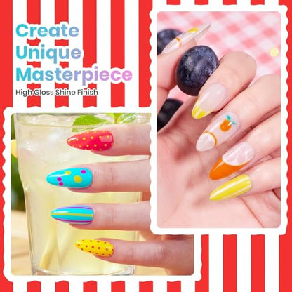 Beetles Neon Gel Nail Polish, Sunstripe, 6 Colors Gel Nail Polish Set | Summer Voyage Collection, Color-Matched Bottle Design, Soak Off UV LED, Long-Lasting Nails Art for Home DIY & Holiday - color: 0-Sunstripe