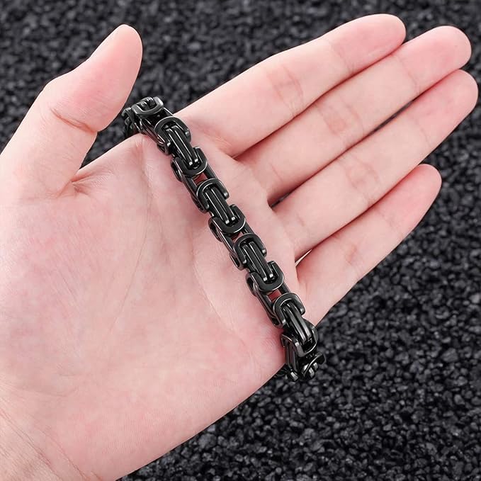 Grandson Gifts from Grandma Grandpa, Black Stainless Steel Bracelet with Meaningful Message Card, Birthday Gift for Grandson, Graduation Christmas Gift, Inspirational Keepsake Jewelry for Men - color: Grandson #10