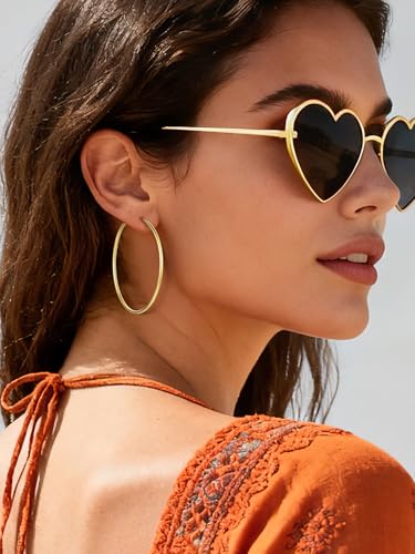 ChicSilver 925 Sterling Silver Hoop Earrings for Women Hypoallergenic, Lightweight Large Gold Plated Silver Hoop Earrings, Endless Hoops Earring 20/30/40/50/60/70MM - color: A. High Polished Gold, size: 50mm