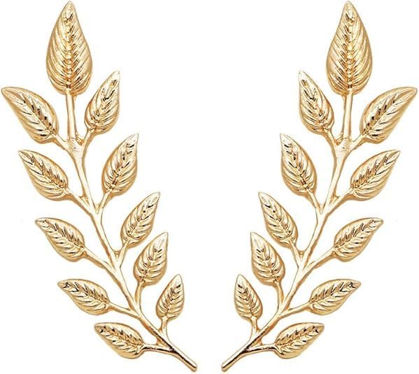 5 Pairs Retro Hollow Pattern Shirt Collar Brooches For Women And Men Gold Plated Triangle & Simple Elegant Double Leaf Collar Pin Brooches Gold Silver Plant Brooch Jewelry - style: Gold leaf