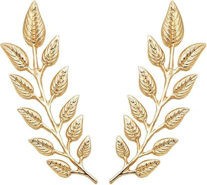 5 Pairs Retro Hollow Pattern Shirt Collar Brooches For Women And Men Gold Plated Triangle & Simple Elegant Double Leaf Collar Pin Brooches Gold Silver Plant Brooch Jewelry - style: Gold leaf