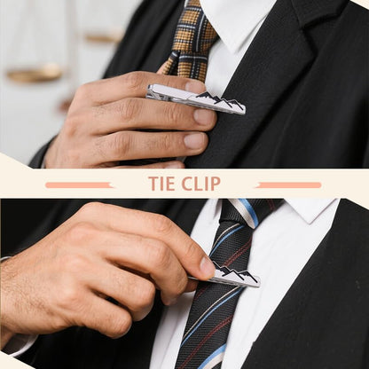 Mens Tie Clips for Husband Dad Boyfriend Birthday Christmas Gifts for Men Novetly Tie Clip for Skinny Ties Bar Clip - style: mountain
