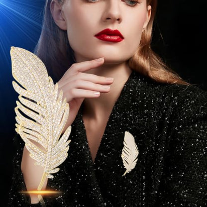 2pcs Rhinestone Brooch Pin for Women Dress Elegant Stylish Crystal Brooches Fashion Accessories Pins Lapel Boutonniere Ideas Wedding Christmas Birthday Jewelry Easter Gift - color: 01 Silver/Gold