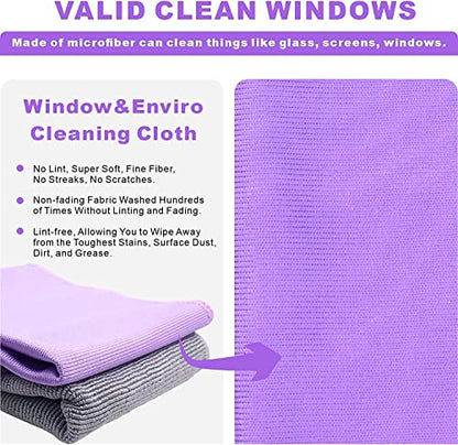 Longmann NorwexWindow Cleaning Cloth, Glass Cloth, Only Use Water, No Chemical Needed, Streaks Schatches Free, Just Add Water (Purple 1 Pack) - color: Purple 1 Pack