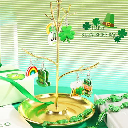 8 Pairs St Patricks Day Acrylic Earrings for Women | Shamrock Clover Dangle Earrings, Ireland St Patricks Day Gifts Parade Party Accessory, Lightweight Acrylic, Double Side - style: St Patrick's Day