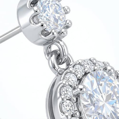 CZ Necklace and Stud Earrings Set for Women, 2PCS | Cubic Zirconia, Matching Jewelry Set, Dainty Sparkling, Daily Wear - color: 1CT+5CT Sunburst Huggie Set