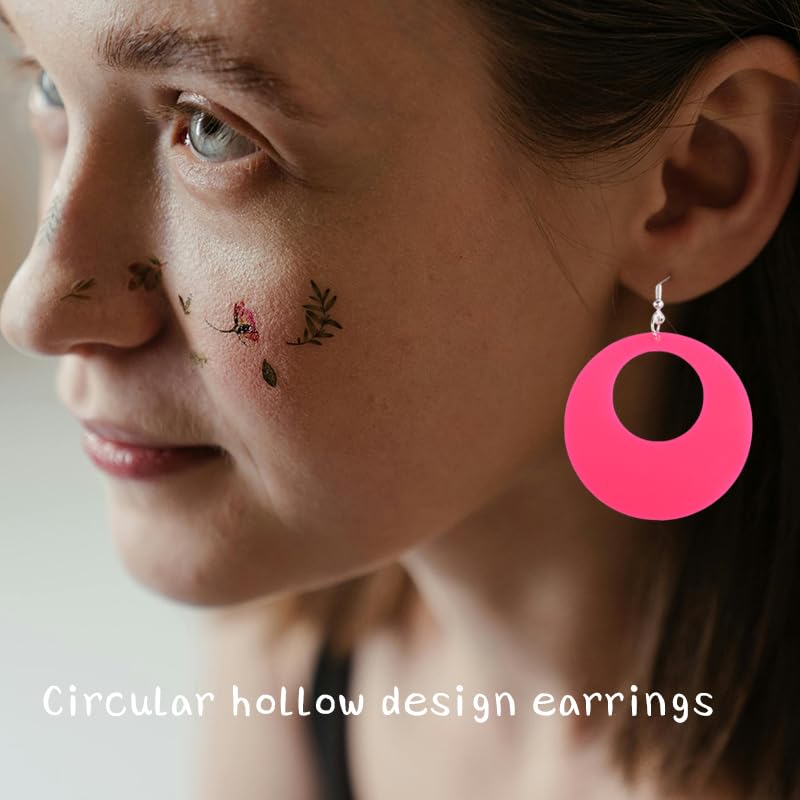 Halloween Earrings Set for Women Geometric Earrings 80s 90s Earrings Halloween Costumes Accessories for Women Halloween Gifts - style: round