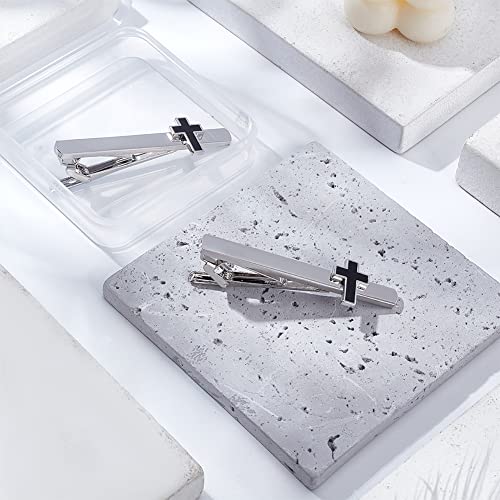 WEBEEDY 2PCS Tie Clip for Men Cross Tie Bars Mens Ties Clips Pin Set Suitable for Business Anniversary Parties Meeting Wedding Gift