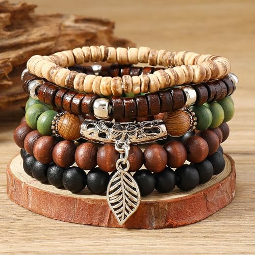 Long tiantian Boho Bracelets for Women Stackable Wooden Bracelet Western Beaded Bracelet Stack Boho Fashion Trendy Jewelry Gifts - color: A5:boho bracelets