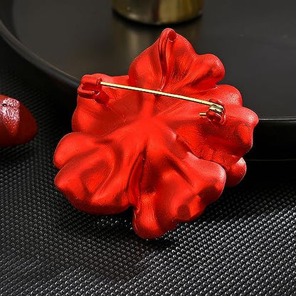Red Rose Flower Brooches and Pins for Women Costume Jewelry Brooch Pins Broches Jewelry for Women Elegant Lady Pin - style: Red Peony