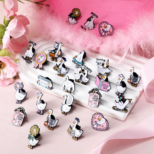 Landical 60 Pcs Western Lapel Enamel Pins Bulk Silly Goose Derby Horse Camping Coastal Cowgirl Cowboy Hat Pins for Clothing Bag Truck Hat Decor Jewelry Party Favors Gift - style: Silly Goose