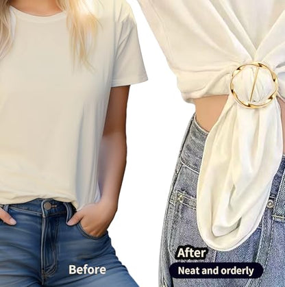 6Pcs Scarf Ring Clip, T-shirt Tie Clips for Women, Fashion Shirt Cincher Clips, Multi-Use Shawl Collar Clasp, Decorative Clothes Corner Knotted Clip for Scarf, Sweater, Dress, Travel Hat