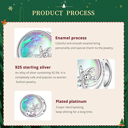 925 Sterling Silver Charms for Bracelet Jewelry Gifts for Women - color: beach waves charm