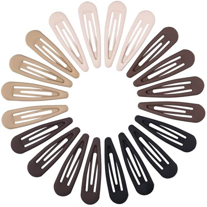 Small Hair Barrettes For Women No Slip Metal Snap Clips For Thin And Fine Hair,Matte Black Brown,20 PCS,1.97 x 0.5 Inch. - color: Matte Black Brown