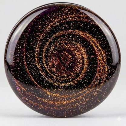 Sparkle Galaxy Double Flared Glass Plugs - color: black multi color, size: 19mm