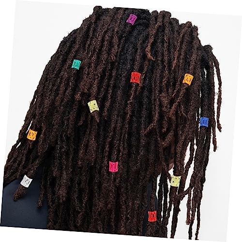 Hollow Hair Buckles for Braiding 100pcs Metal Hair Accessories Dreadlocks Set Colorful Braiding Ropes