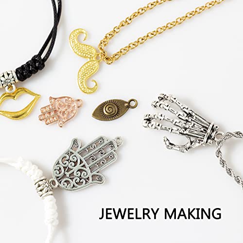 stino 100 G Mixed Style Metal Charms for Jewelry Making, Bulk Silver & Gold Plated, for Bracelet, Necklace, Earrings DIY Crafts - style: Body Parts