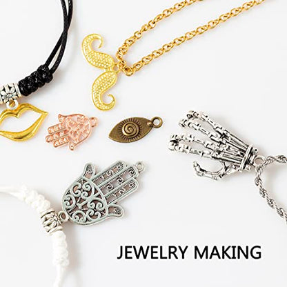 stino 100 G Mixed Style Metal Charms for Jewelry Making, Bulk Silver & Gold Plated, for Bracelet, Necklace, Earrings DIY Crafts - style: Body Parts