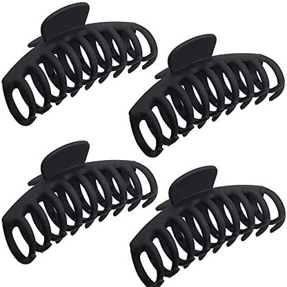 OWIIZI 4.3" Large Hair Claw Clips for Women Long Thick Hair (4 Packs) | Matte Leopard Hair Clips,Non-Slip Strong Hold Ponytail Barrettes,Jumbo Cute Hair Accessories,for Girls Thick Thin Curly Hair - color: Style 4