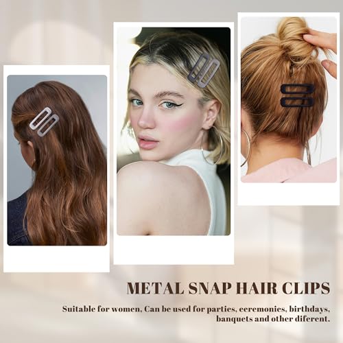 20 PCS Small Rectangle Hair Barrettes For Women Non Slips Snap Clips For Thin Fine Hair,Matte Black Gray White,1.97 x 0.55Inch - color: Matte Black Gray White