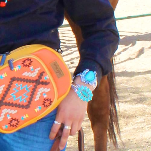 Montana West Rustic Couture's Bohemian Turquoise Cuff Bangle Bracelets for Women Cowgirl - color: Angel Turquoise