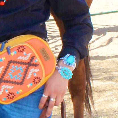 Montana West Rustic Couture's Bohemian Turquoise Cuff Bangle Bracelets for Women Cowgirl - color: Angel Turquoise