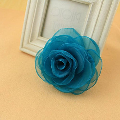 Lovely Rose Flower Hair Clips and Brooches for Women | Floral Pins and Accessories with Green Brooch - color: Green