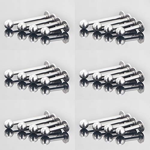 Labret Barbell 24PCS Monroe Lip Barbell Ring Helix Earring Tragus Cartilage Studs Surgical Steel Piercing Jewelry for Women Men 20-12G - color: A: 24pcs 16gauge
