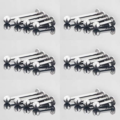 Labret Barbell 24PCS Monroe Lip Barbell Ring Helix Earring Tragus Cartilage Studs Surgical Steel Piercing Jewelry for Women Men 20-12G - color: A: 24pcs 16gauge