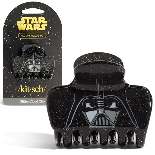 Kitsch x Star Wars Medium Hair Clip for Women - Darth Vader, 1pc | Dark Side Galaxy-Inspired Claw Clip – Recycled Plastic, Strong Secure Grip – Hair Accessories for Girls – For All Hair Types - color: Darth Vader