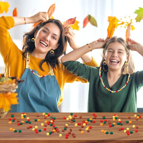 300Pcs Fall Leaves Clay Beads for Jewelry Making | Polymer Clay Material,Fall Jewelry Crafters,Bracelet Necklace Earrings Making,300Pcs Maple Leaf - color: Fall Color