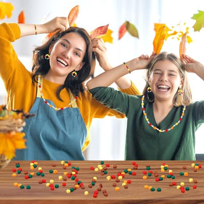 300Pcs Fall Leaves Clay Beads for Jewelry Making | Polymer Clay Material,Fall Jewelry Crafters,Bracelet Necklace Earrings Making,300Pcs Maple Leaf - color: Fall Color