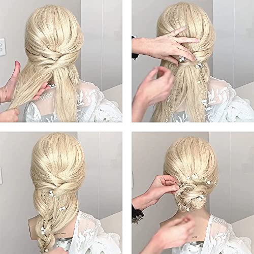 Bridal Wedding Hair Vine,Extra Long Pearl and Crystal Beads Bride Head Piece,Silver Hair Accessories for Women and Girls (Silver) - color: Silver