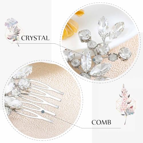 JAKAWIN Bridal Hair Accessories Wedding Hair Clip Silver Hair Comb Women | Crystal Rhinestone Bride Headpiece - color: Silver