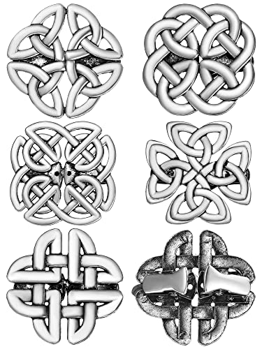 5 Pcs Silver Cinch Clip Vintage Celtic Waist Cincher Clips Dress Clasp Shirt Clips Scarves Ring Retro Cardigan Sweater Cardigan Cloak Shawl Pin Tightening Brooch Gift for Women Girls Clothes