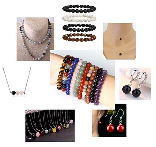 Natural Stone Beads 100pcs 8mm Amethyst Round Genuine Real Stone Beading Loose Gemstone Hole Size 1mm DIY Charm Smooth Beads for Bracelet Necklace Earrings Jewelry Making (Amethyst) - color: Amethyst Purple, size: 8mm