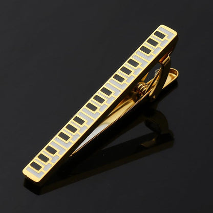 Gold Piano Keyboard Tie Clip for Men Music Tie Bar Accessories | Music-themed