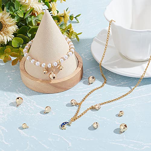 BENECREAT 30Pcs 3 Sizes 18K Gold Plated Brass Bell Charms, Loose Round Pendant Beads with Hole for Earrings Bracelet Necklace Jewelry Making Crafts, 10pcs/Size - color: Bell
